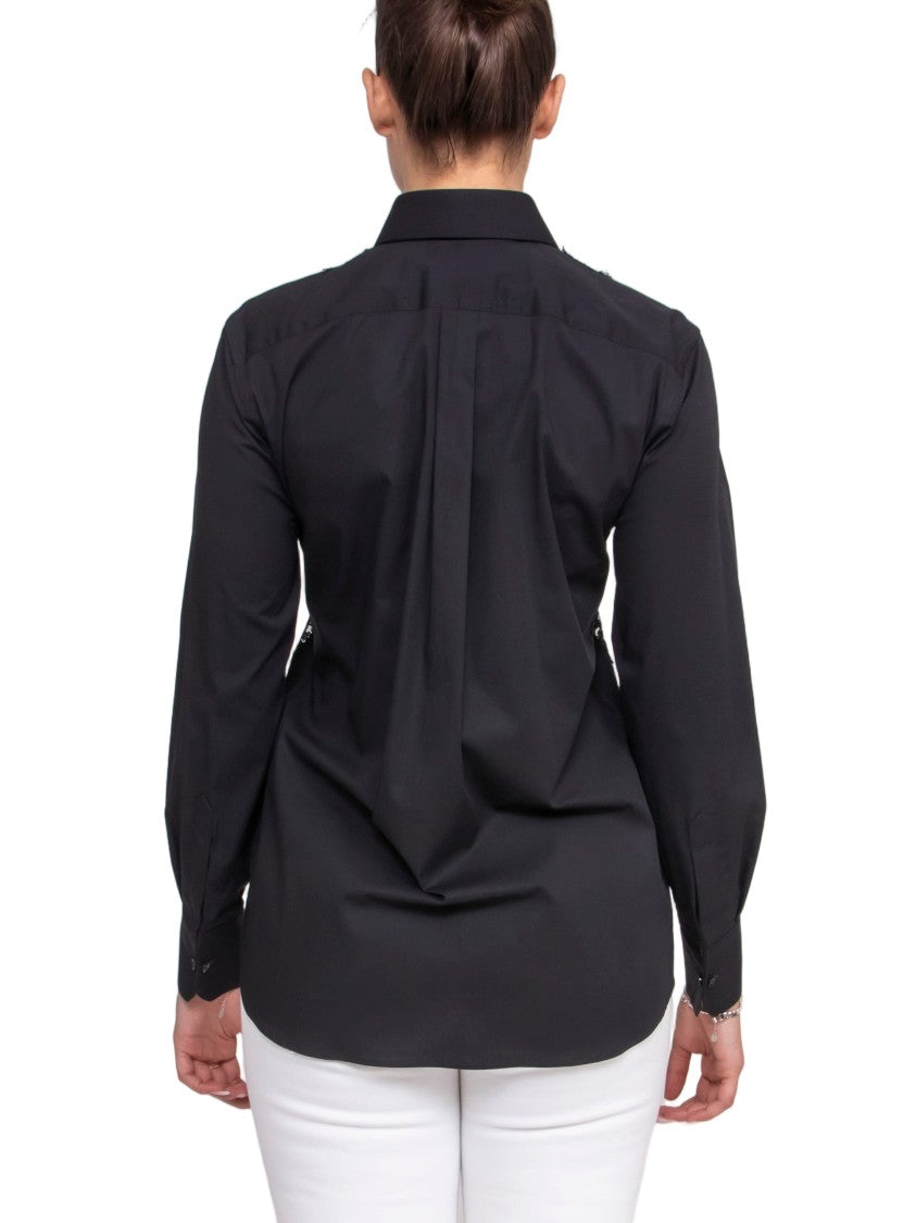 Dolce & Gabbana Lace Panel Long-Sleeve Button-Up Shirt