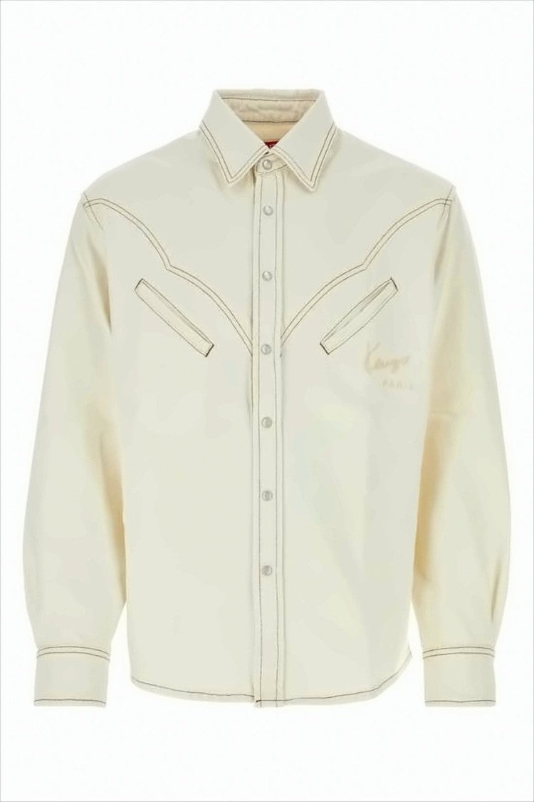 Kenzo Classic Long-Sleeve Cotton Shirt With Button-Up Front