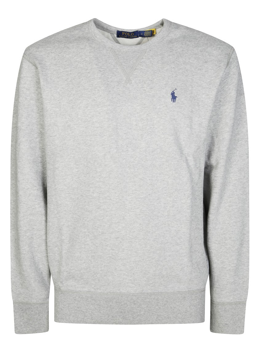 Polo Ralph Lauren Heathered Grey Long-Sleeve Knit Crewneck Sweater