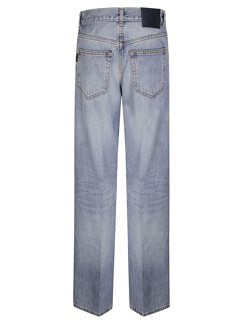Haikure Light Wash Straight-Leg Five-Pocket Jeans