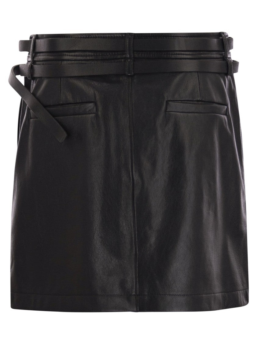 Sportmax Patto - Short Leather Skirt