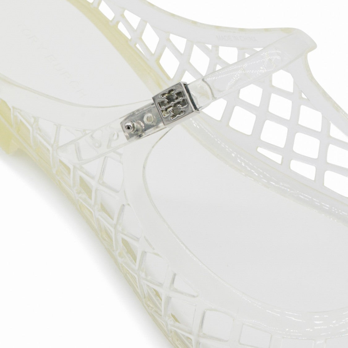 Tory Burch Clear And Silver Flats