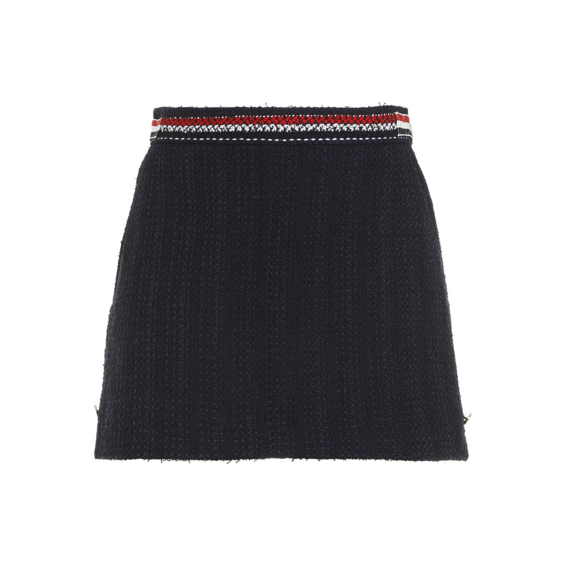 Thom Browne Navy-Blue Cotton Thigh Length Side Tab Skirt