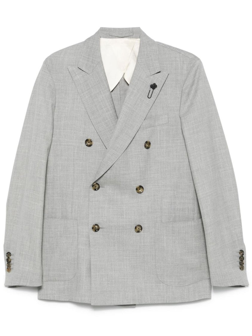 Lardini Double-Breasted Tailored Gray Jacket