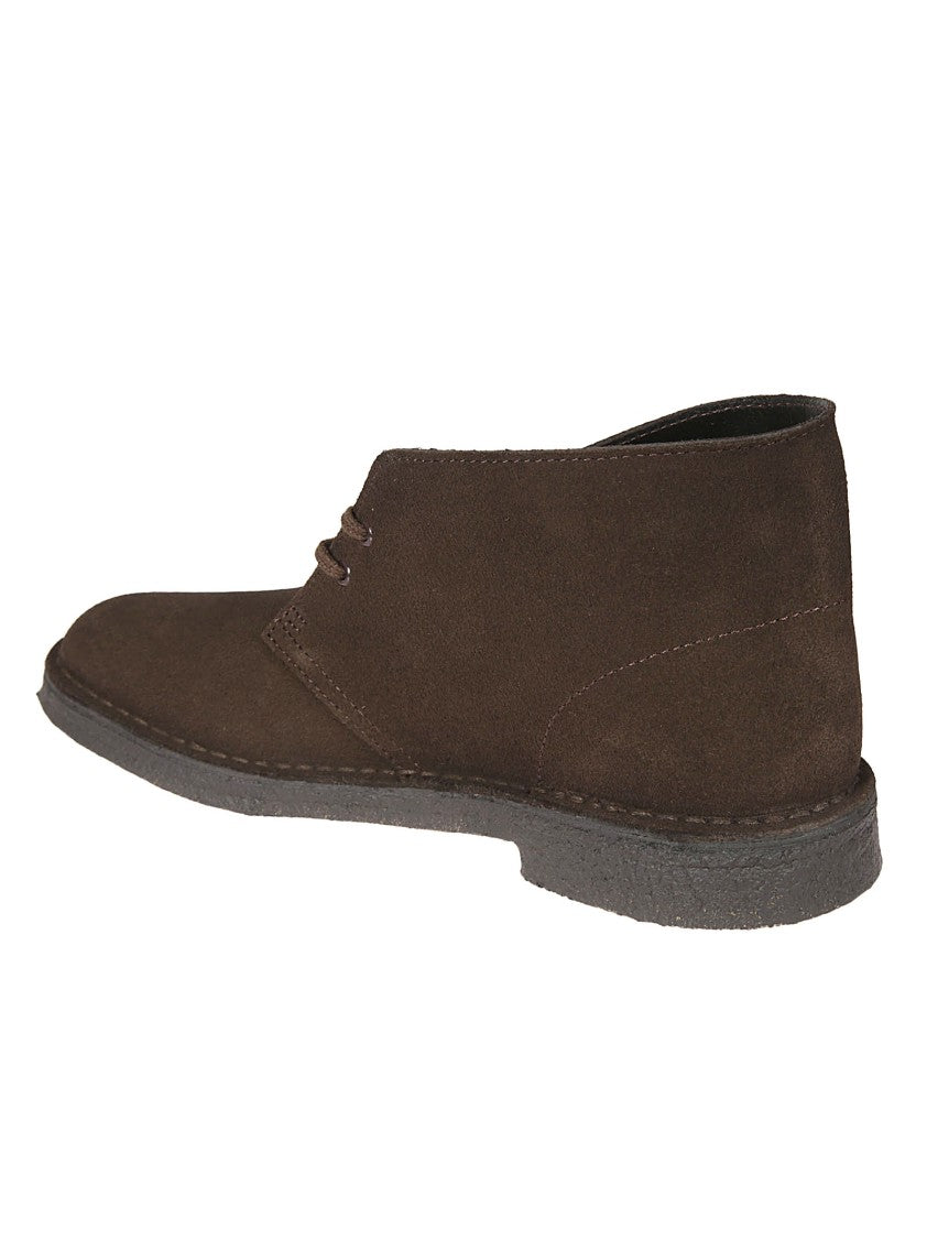 Clarks Minimalist Suede Leather Boot With Lace-Up Closure