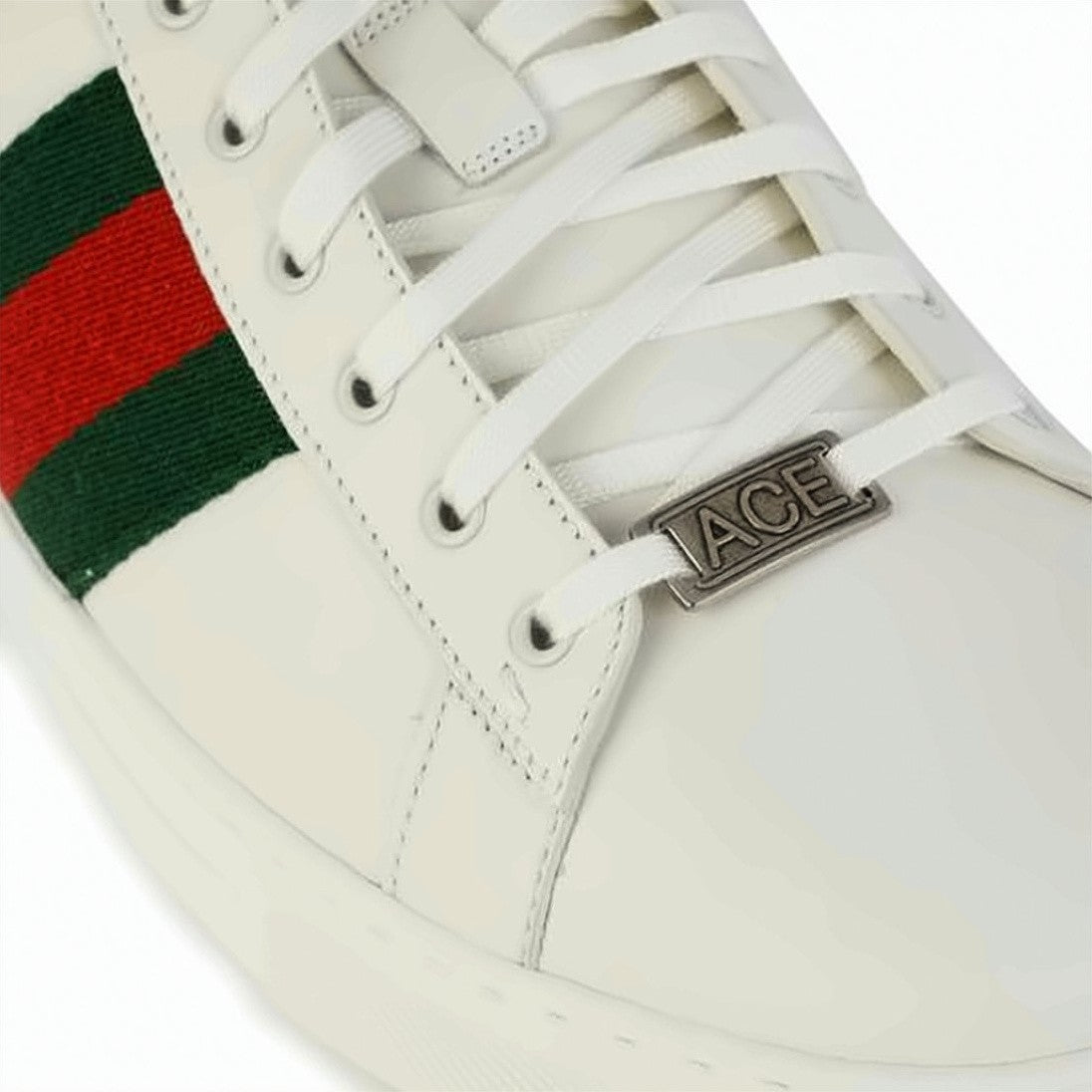 Gucci Low-Top Calf Leather Sneakers With Iconic Web Stripe