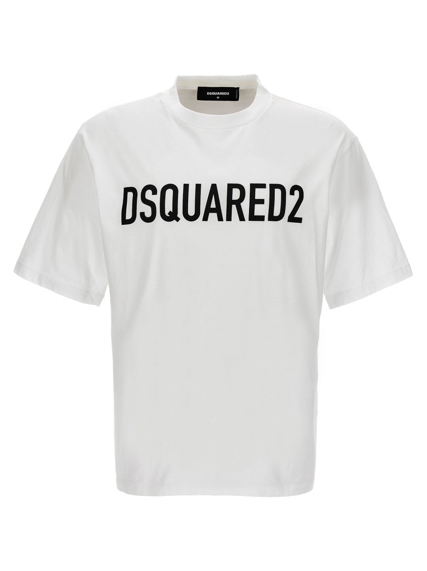 Dsquared2 Contrasting Print Crew Neck T-Shirt