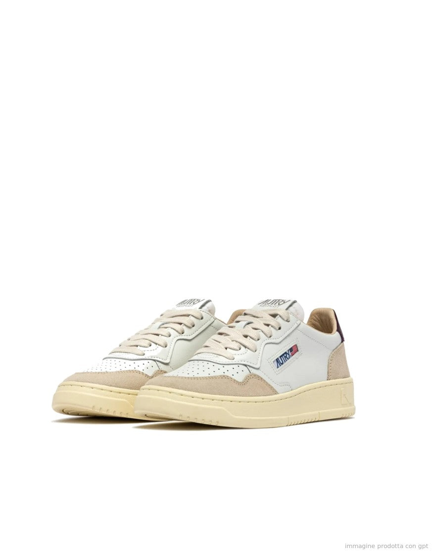 Autry White Leather Suede Medalist Sneakers