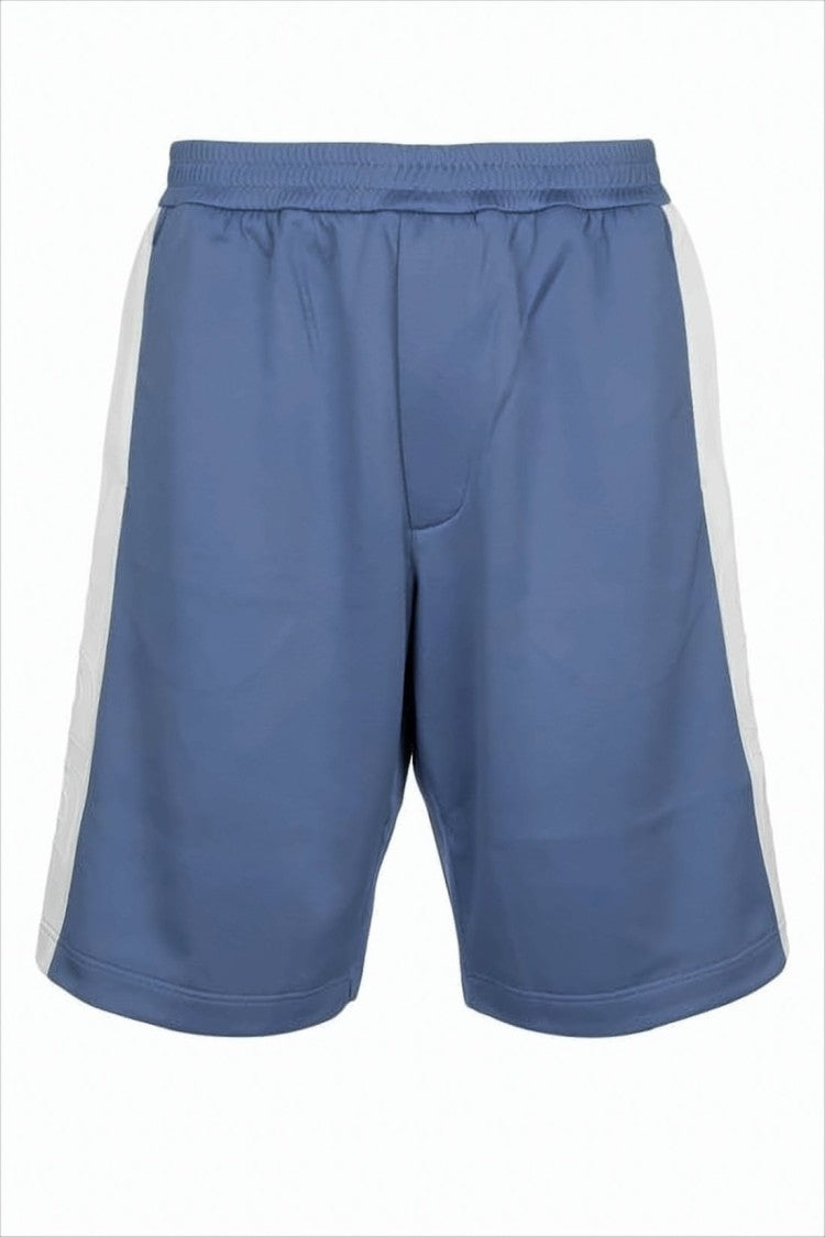 Christian Dior Relaxed Fit Blue Shorts With Contrasting Side Stripes