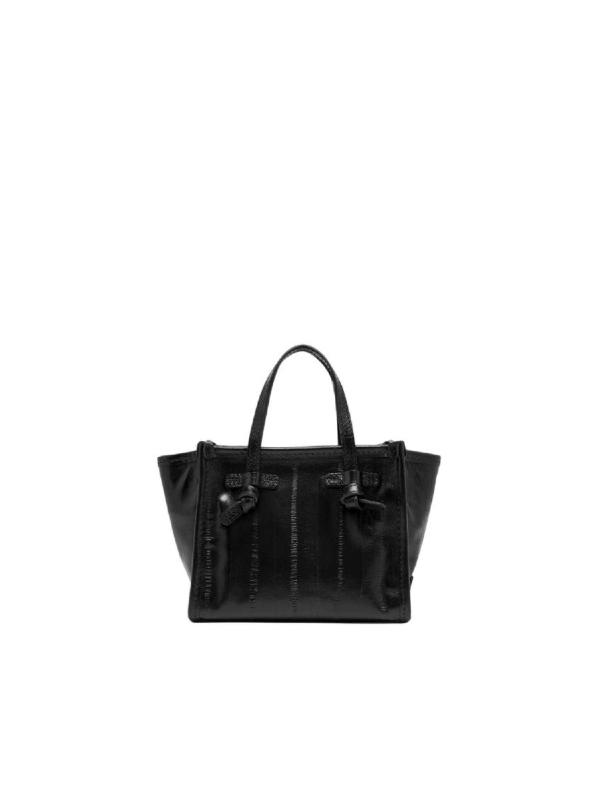 Gianni Chiarini Black Knot Detailed Smooth Leather Tote Bag