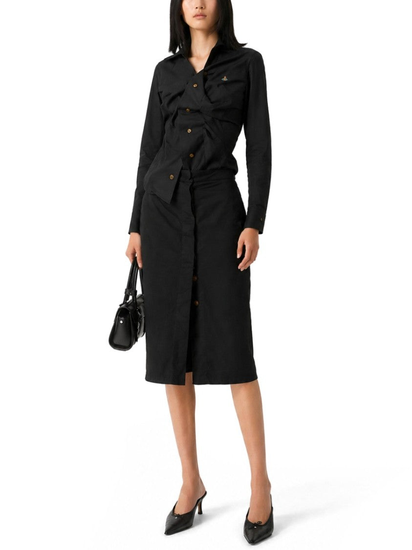 Vivienne Westwood Drunken Fitted Twisted Front Shirt
