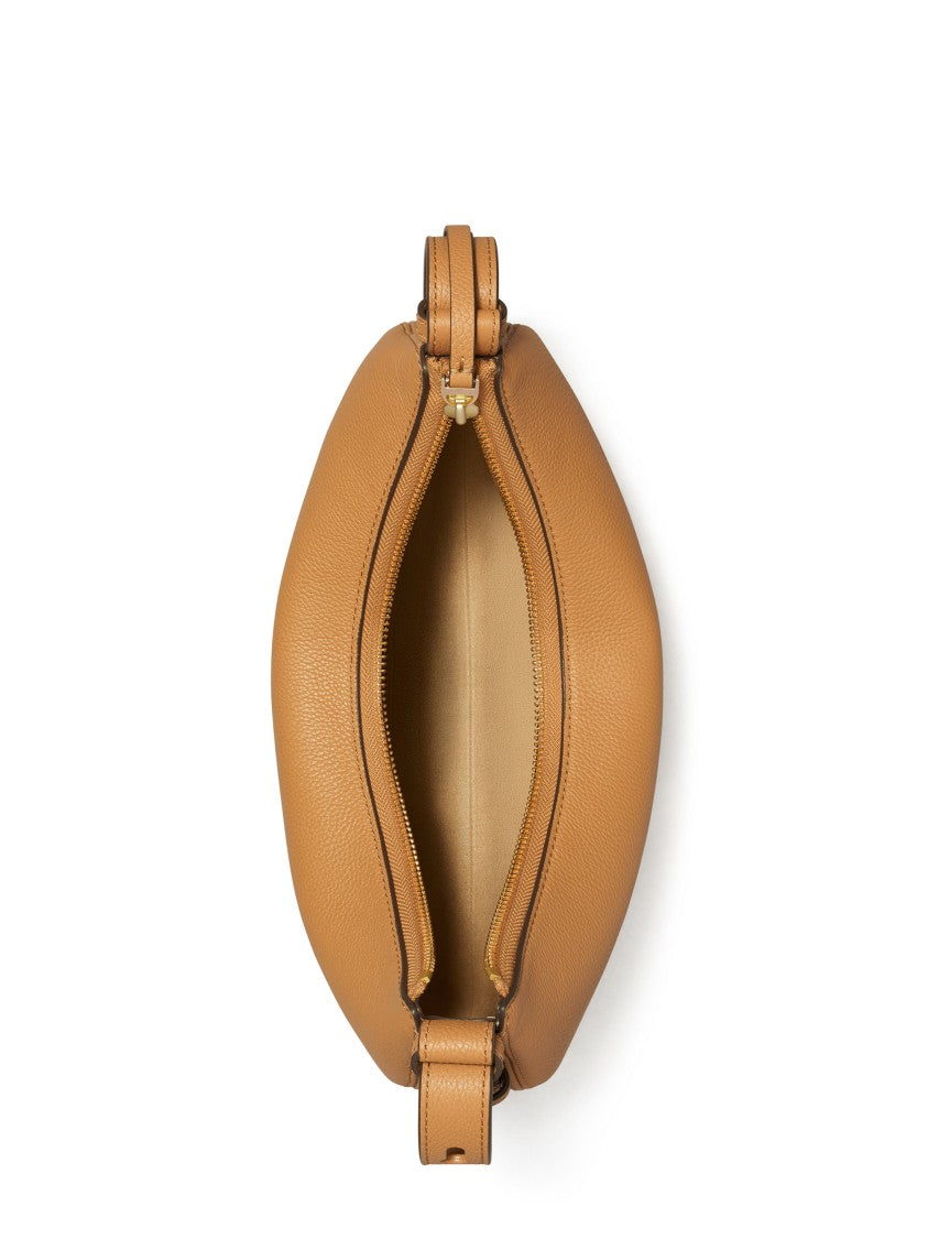 Tory Burch Crescent-Shaped Textured Leather Romy Half Moon Bag