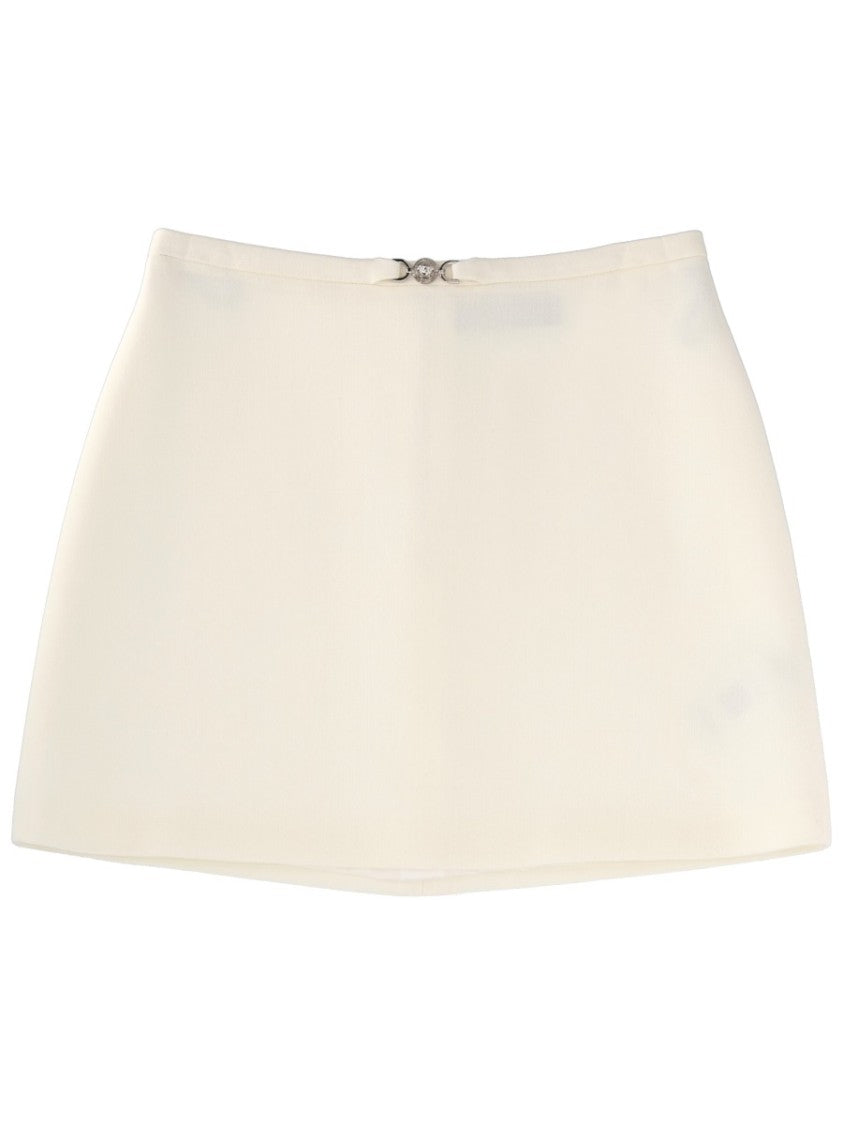 Versace Neutral Pure Virgin Wool Miniskirt