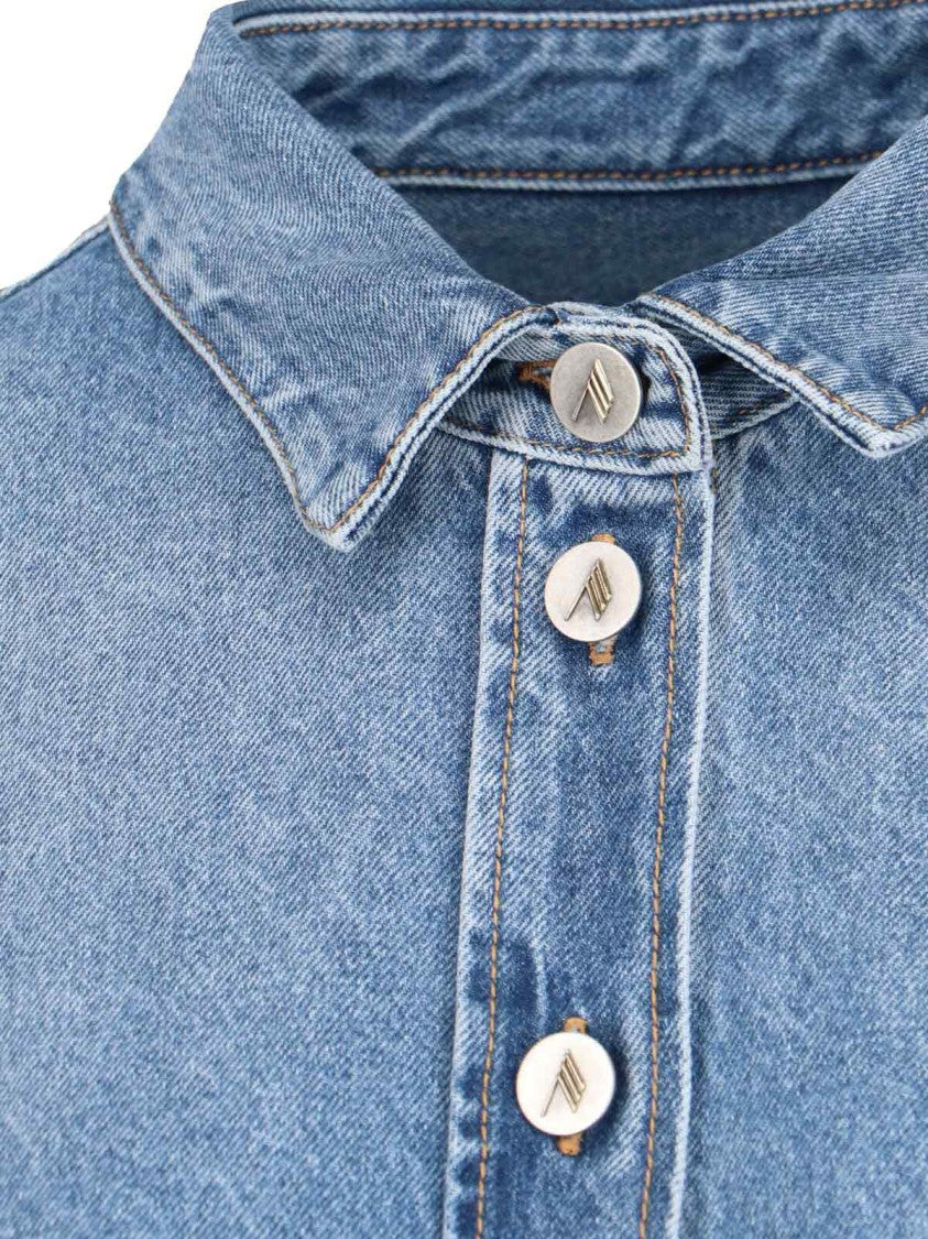 The Attico "Diana" Shirt Jacket - Blue