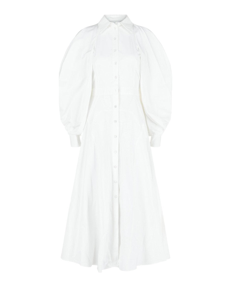 Alexander Mcqueen Cold-Shoulder Cotton Midi Dress