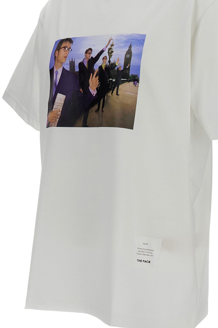 Junya Watanabe White Short Sleeve Printed Cotton T-Shirt