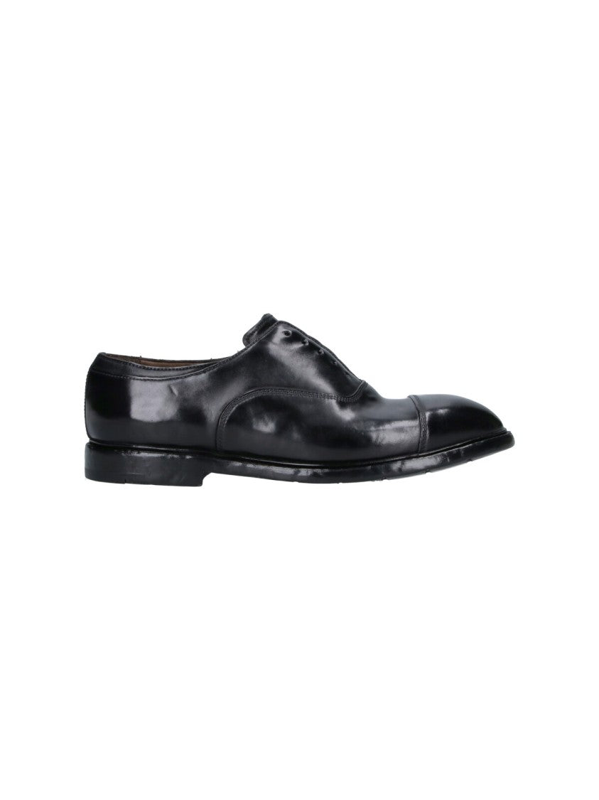Premiata Black Abner Worn-Effect Leather Derby Shoes