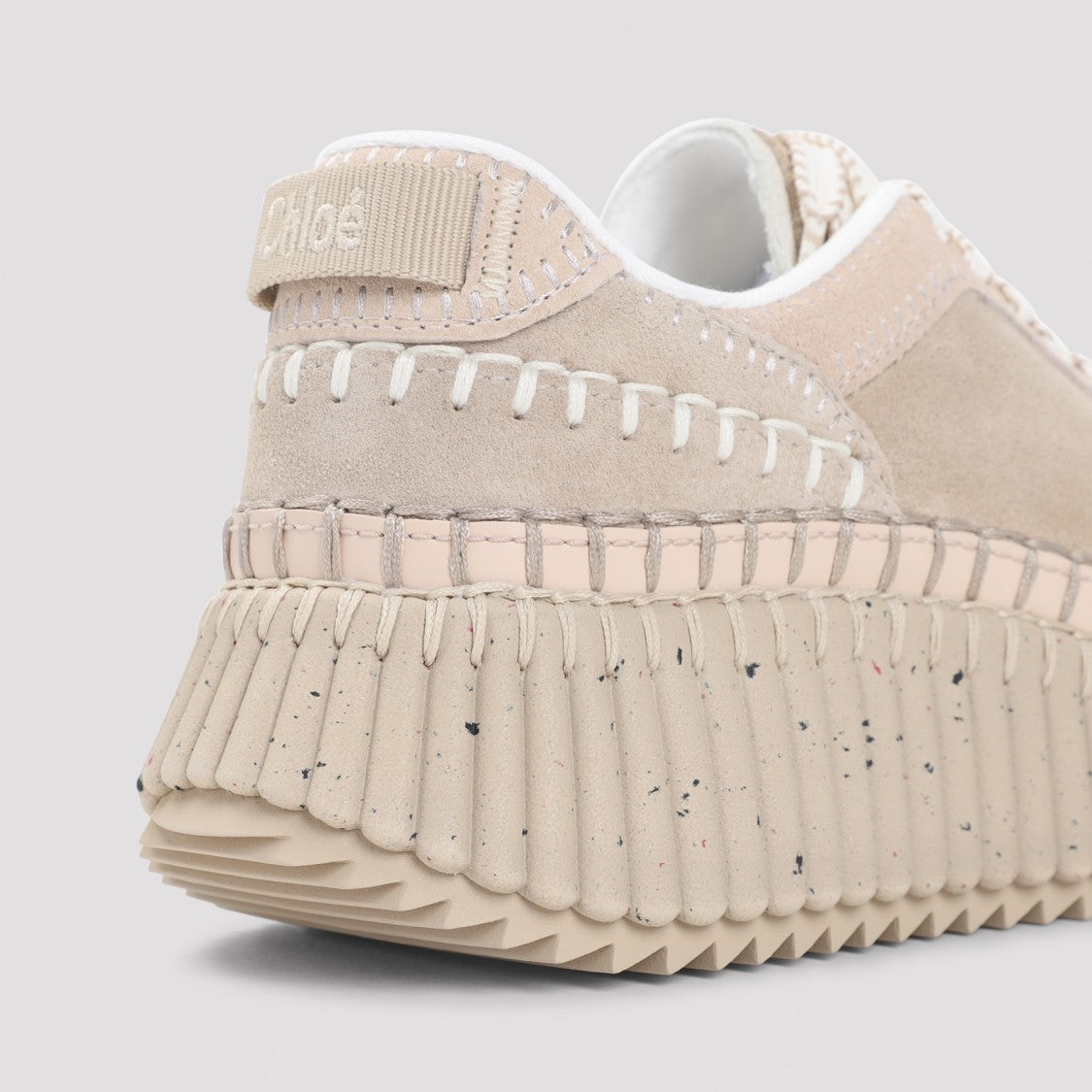 Chloé Nama Beige Suede Leather Sneakers