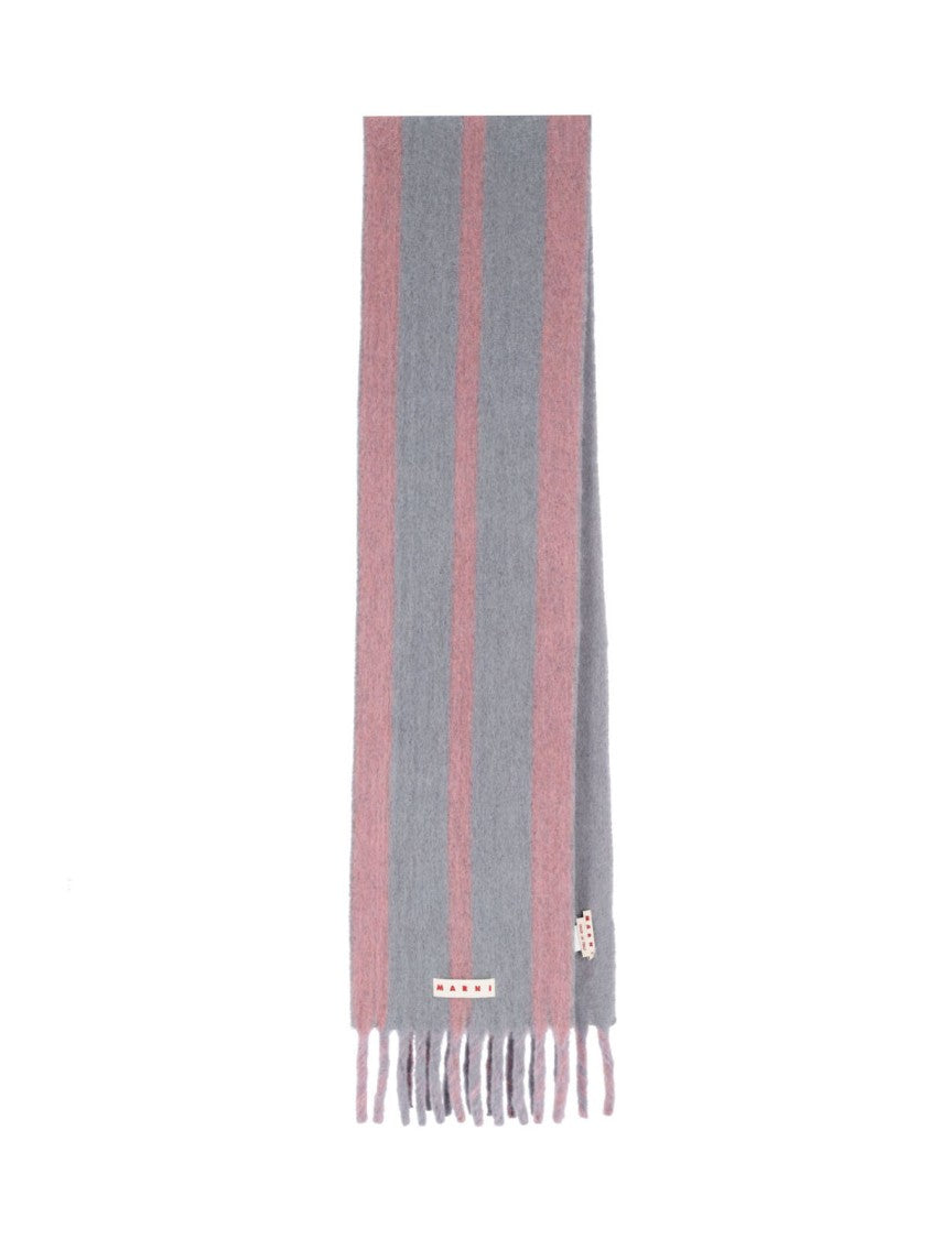 Marni Striped Logo Scarf – Pink