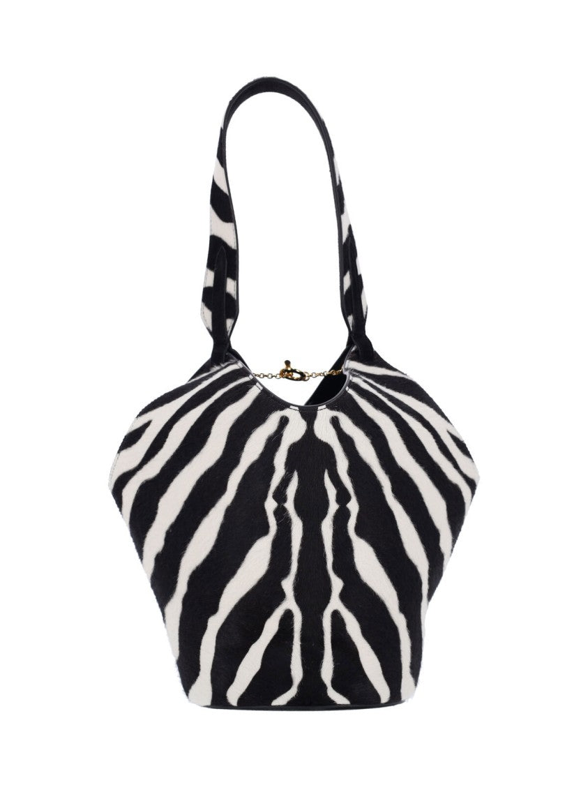 Khaite "Lotus" Bag In Black Calfskin Front