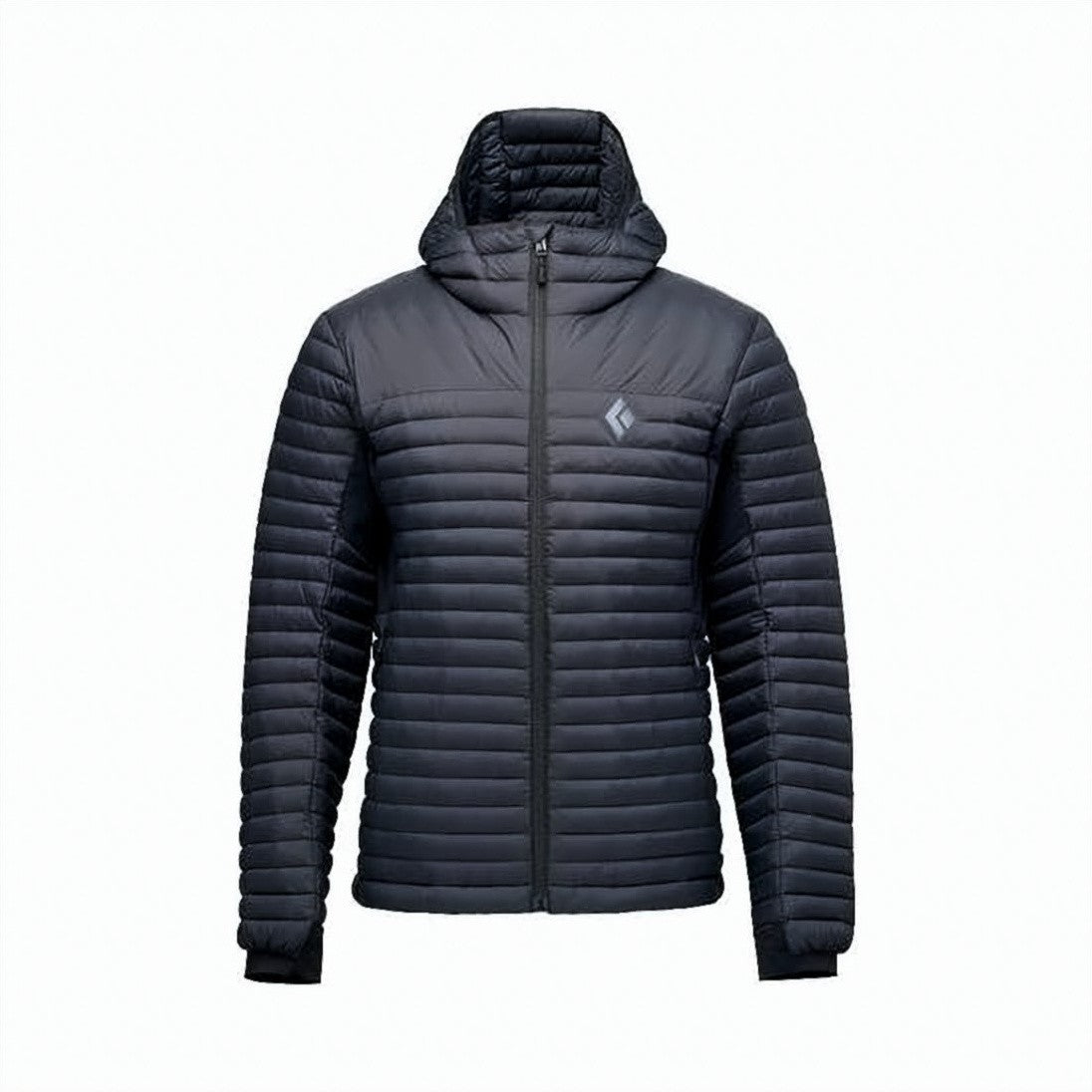 Black Diamond Short Padded Jacket With High Collar