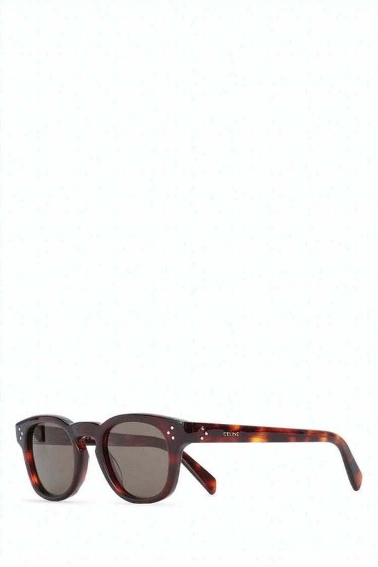 Celine Rectangular Tortoiseshell Acetate Sunglasses