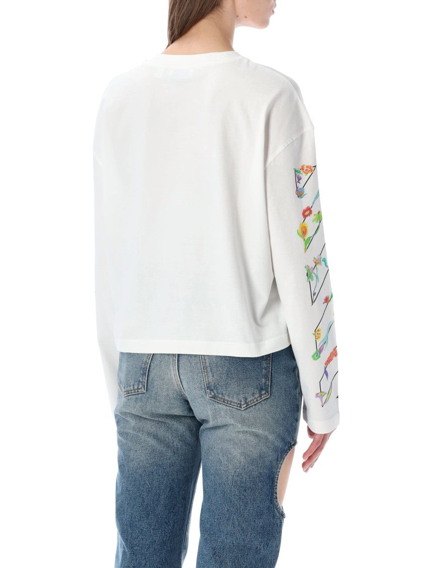 Off-White Floral Prints Long Sleeve T-Shirt