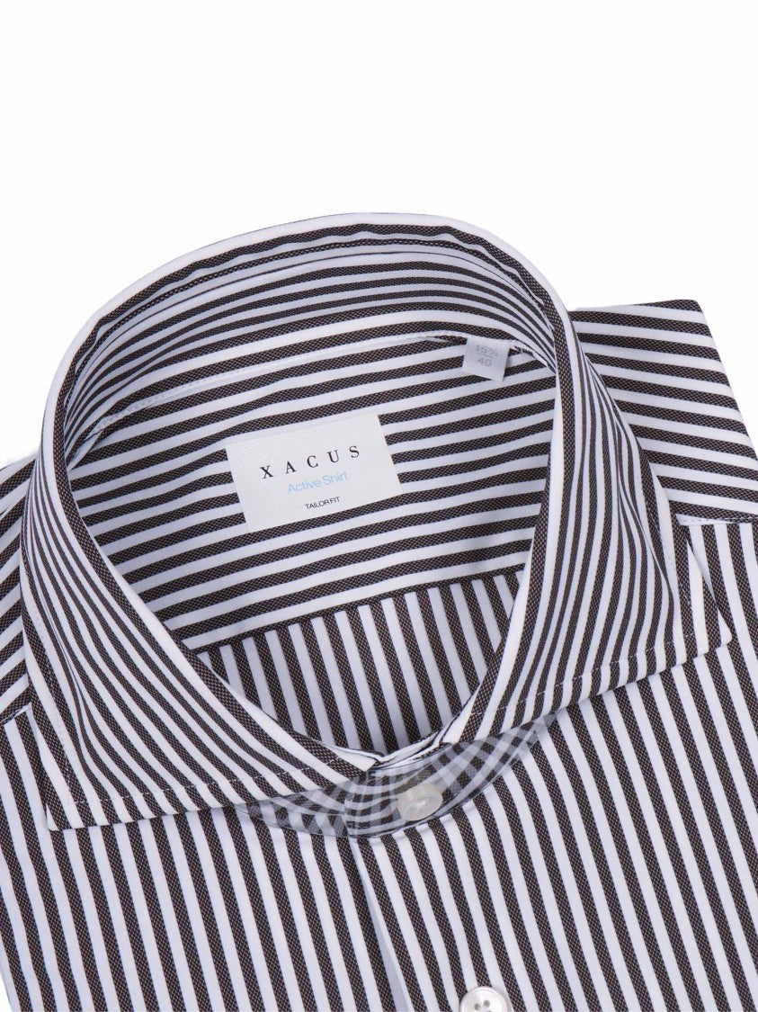 Xacus Vertical Stripe Dress Casual Shirt