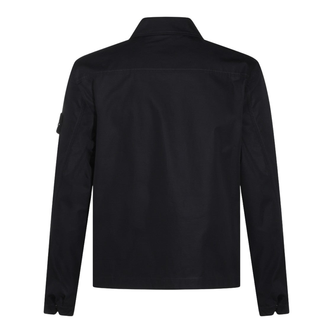 Stone Island Classic Black Shirt With Structured Collar