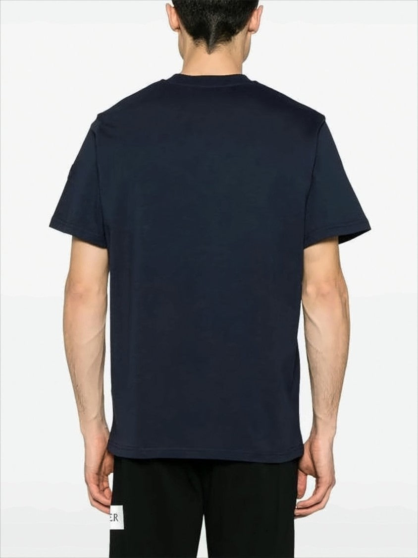 Moncler Crew Neck Cotton T-Shirt With Bold Logo