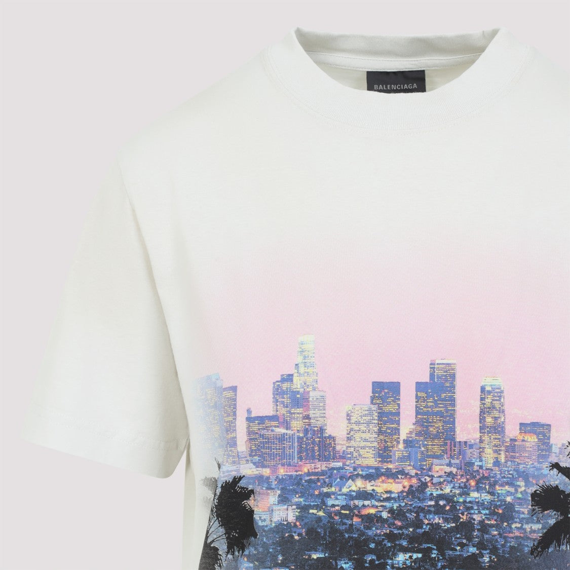 Balenciaga Layered Light Blue Cotton Mini Dress