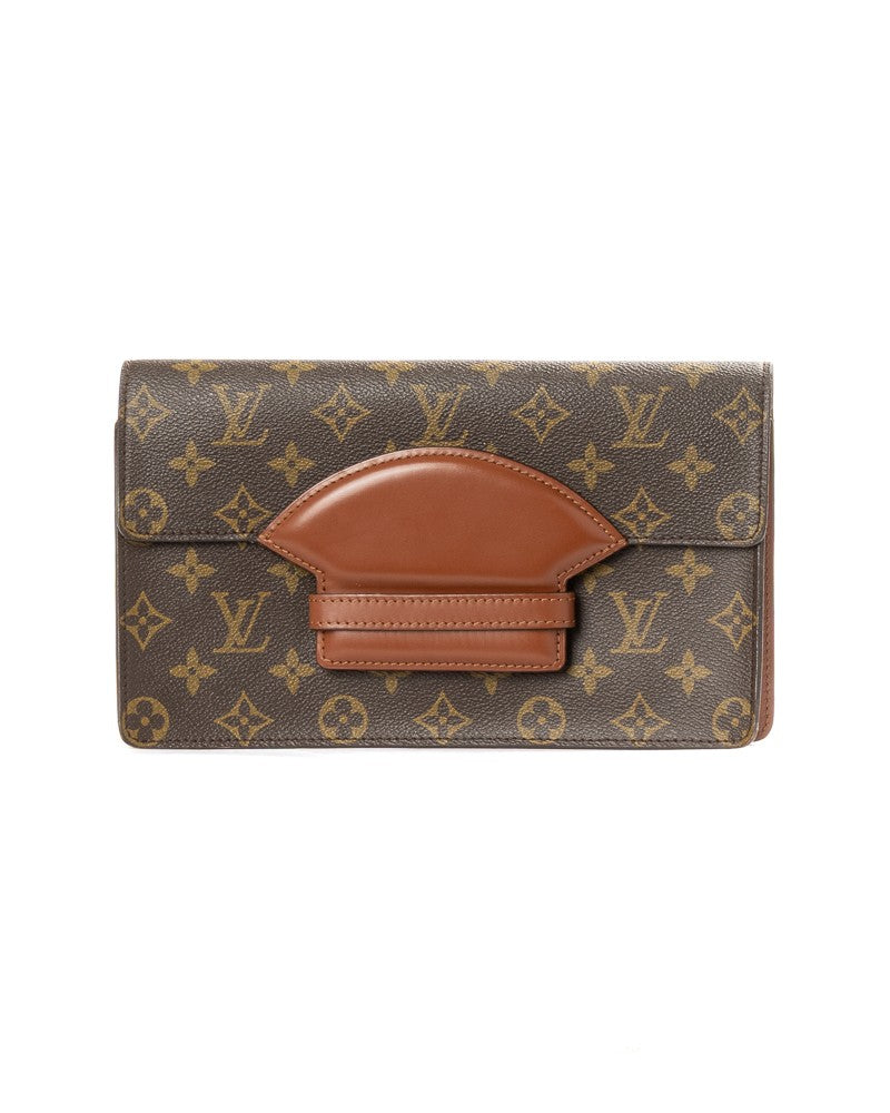Louis Vuitton Pochette Chaillot Pm Clutch With Monogram Canvas And Leather Accents