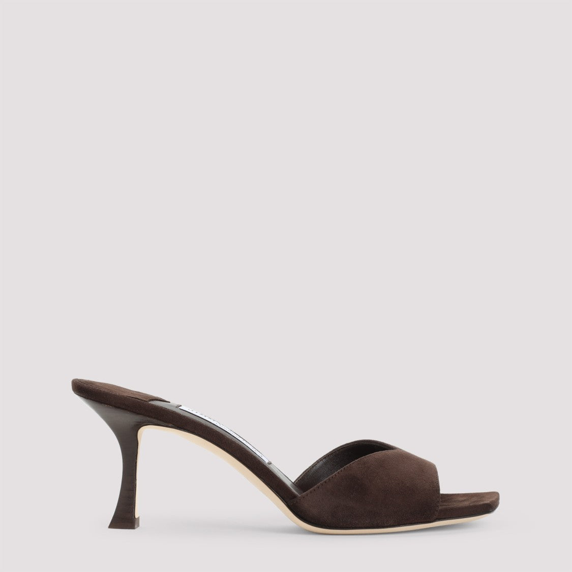 Jimmy Choo Chocolate Brown Suede Leather Skye 70 Mules
