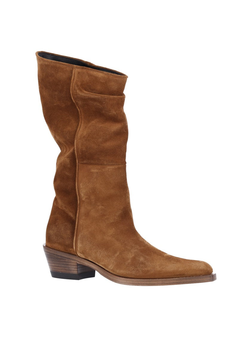 Khaite Brown Clive Pointed Suede Boots