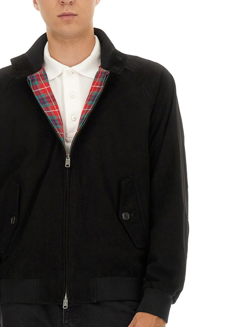 Baracuta Black Leather G9 Jacket With Tartan Lining