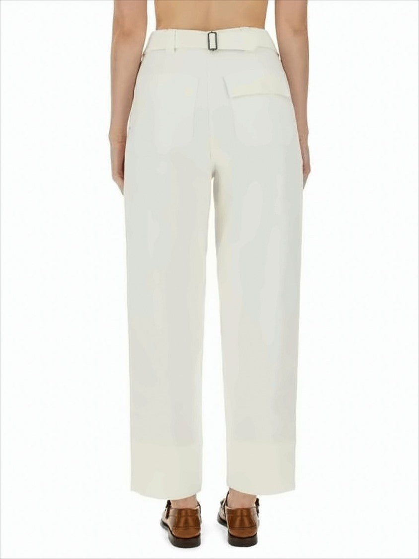 Margaret Howell High-Waist Straight-Leg Pants With Cuffed Hem