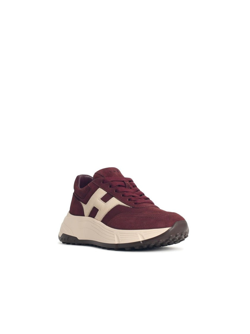 Hogan 'Hi-Fi' Burgundy Suede Sneakers