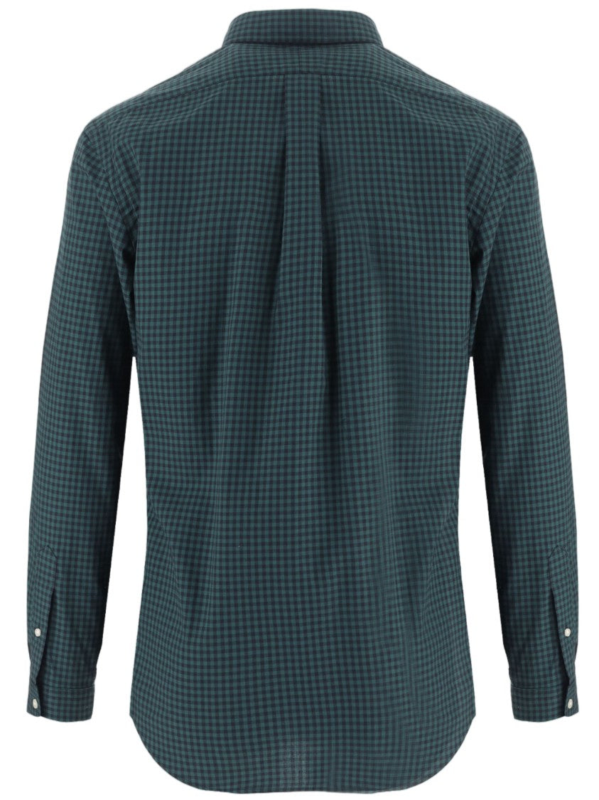 Polo Ralph Lauren Checked Cotton Shirt With Button-Down Collar And Curved Hem