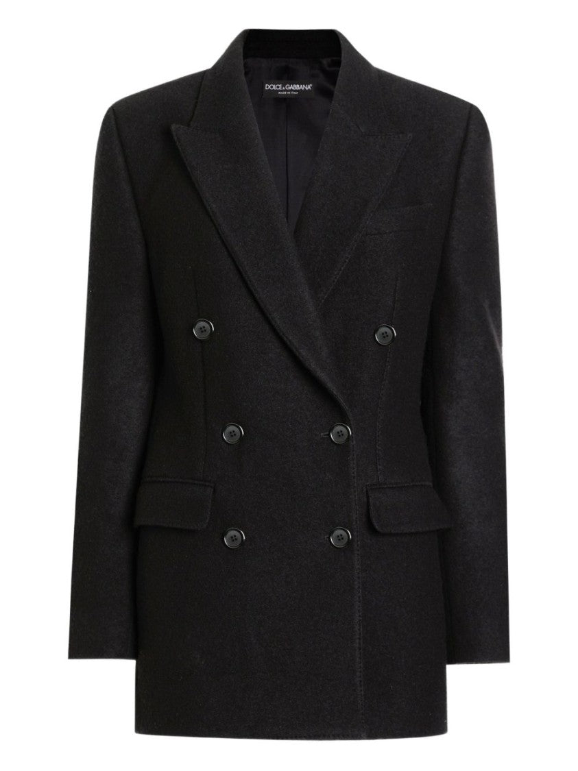 Dolce & Gabbana Double-Breasted Tailored Wool Jacket With Sharp Lapels