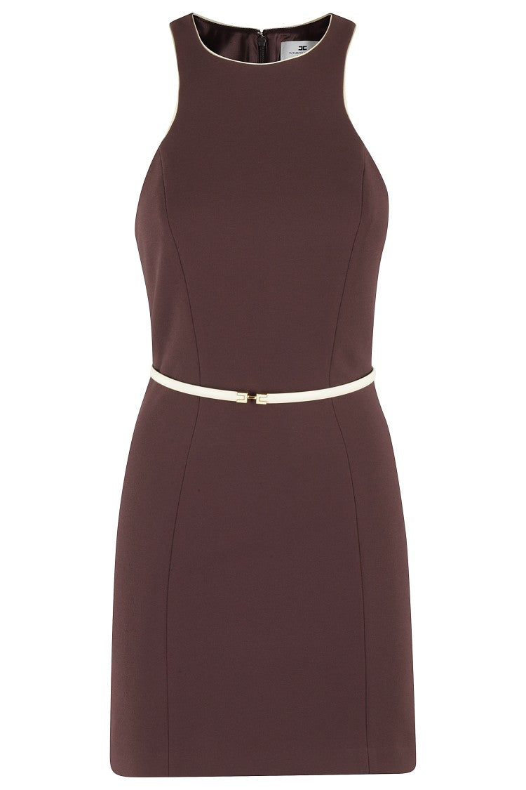 Elisabetta Franchi Mini Dress With High Neckline