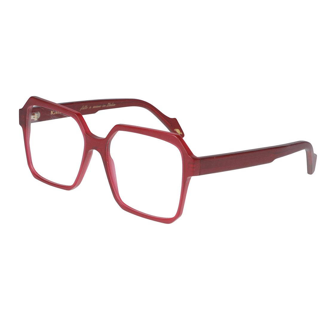 Kador Kiara Oversized Square Frame Red Eyeglasses With Glossy Finish