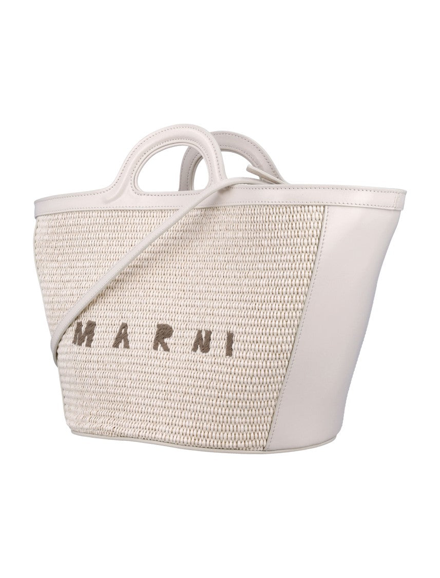 Marni Tropicalia Small Trapezoidal Woven Tote Bag