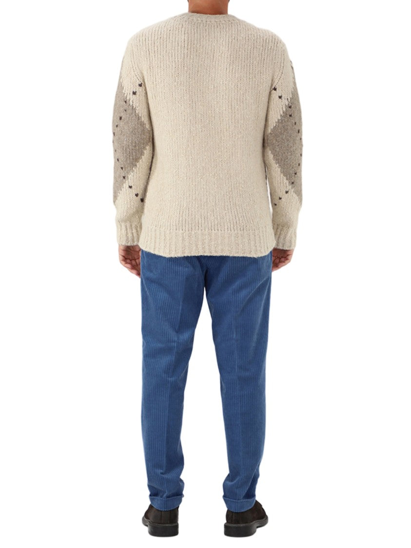 Ballantyne Chunky Knit Diamond Pattern Wool Sweater