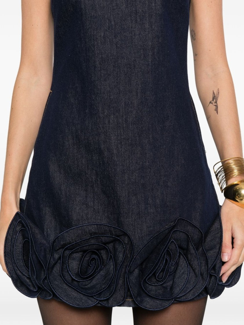 Self-Portrait Dark Blue Denim Mini Dress