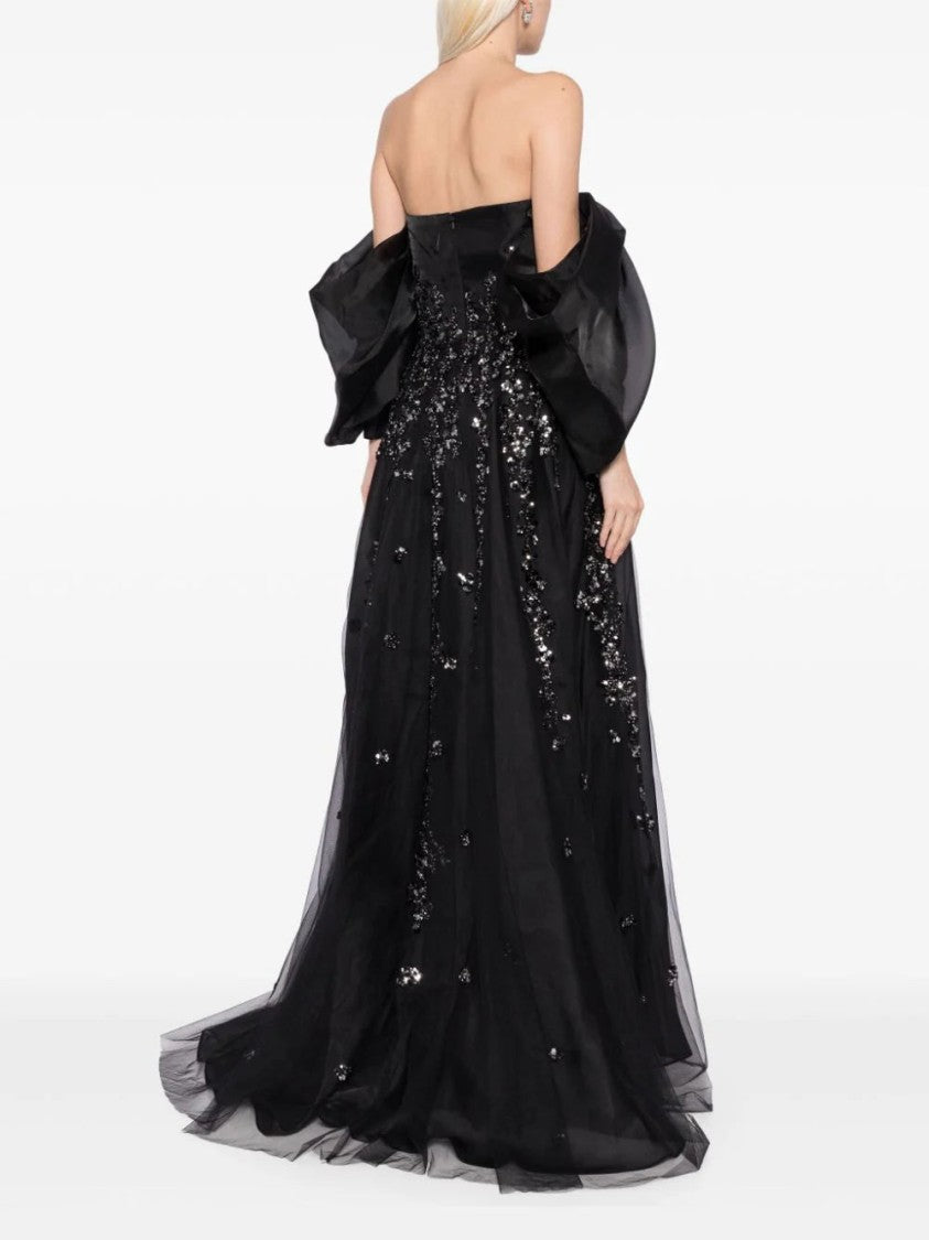 Saiid Kobeisy Organza Dress With Dotted Beading