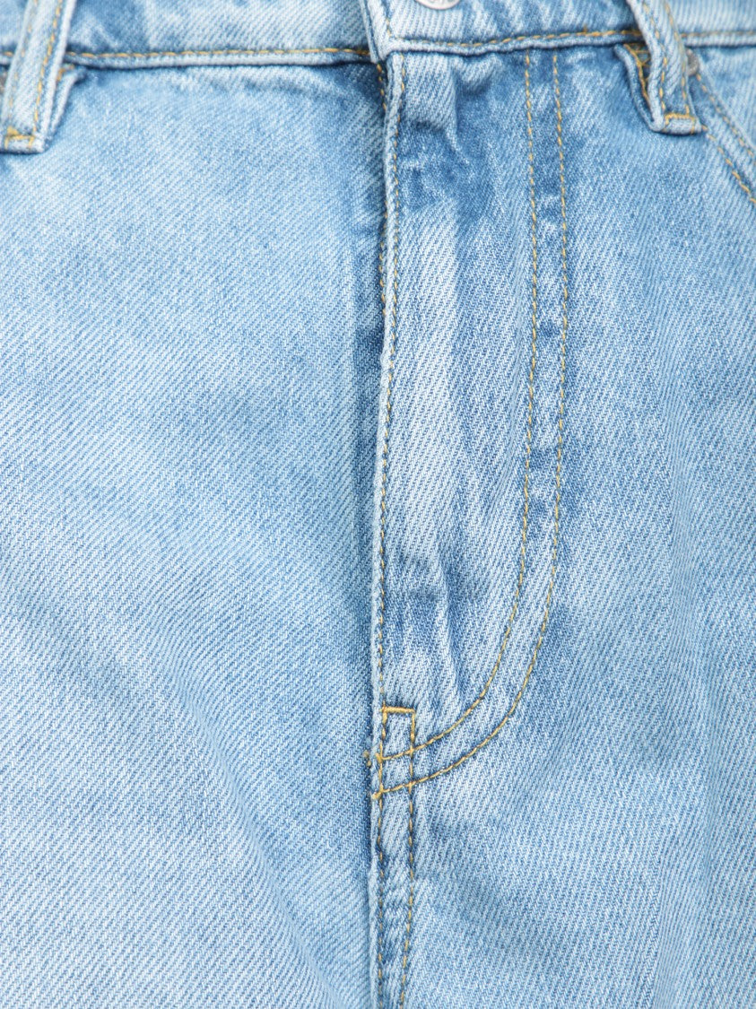 Pinko Frayed Hem Wide-Leg Jeans