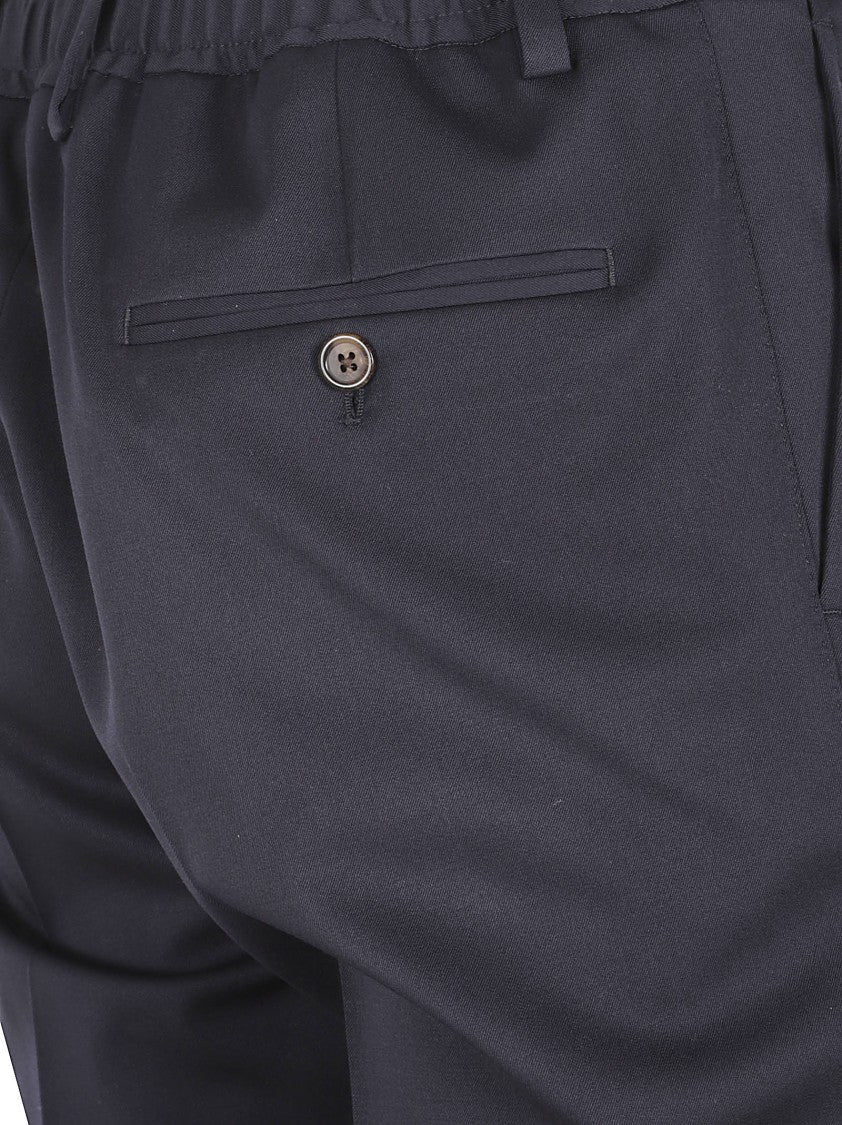 Dolce & Gabbana Tailored Fit Black Trousers With Button Closure