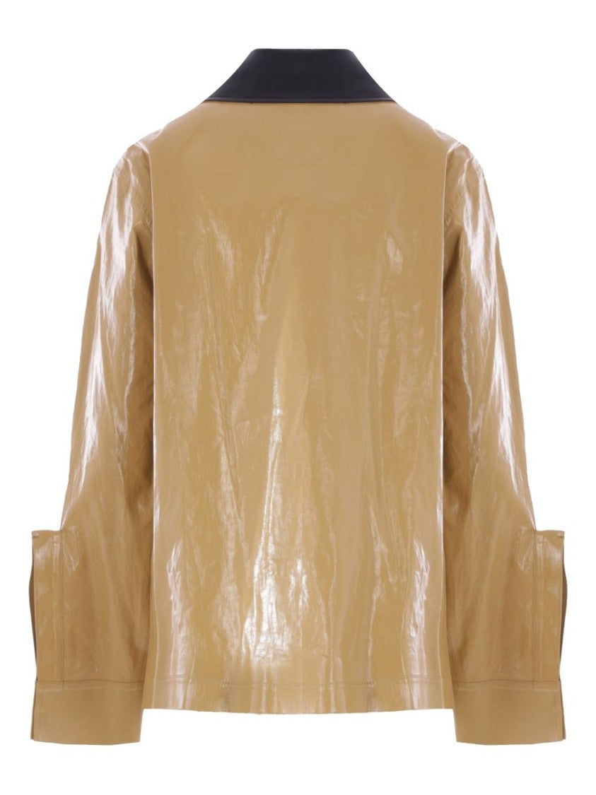 Jil Sander Sand-Colored Waxed Leather
