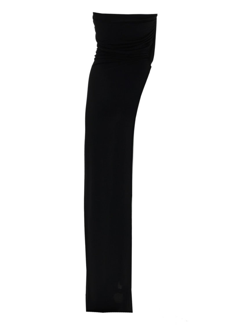 Rick Owens X Lilies Strapless Subtle Ruching Viscose Midi Dress