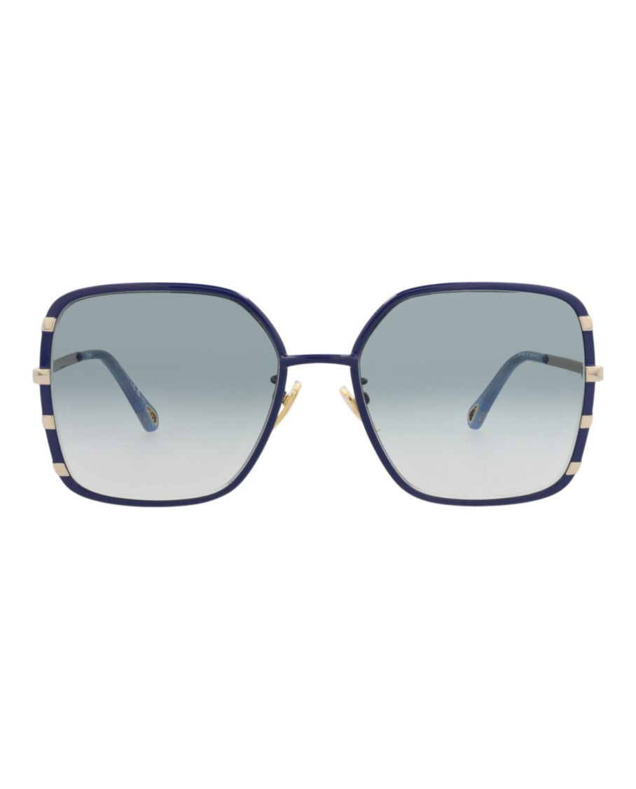 Chloé Square-Frame Metal Sunglasses